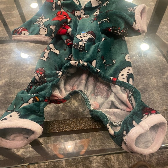 Dog Peanuts Christmas Themed Velour Pajama Onesie Poshmark